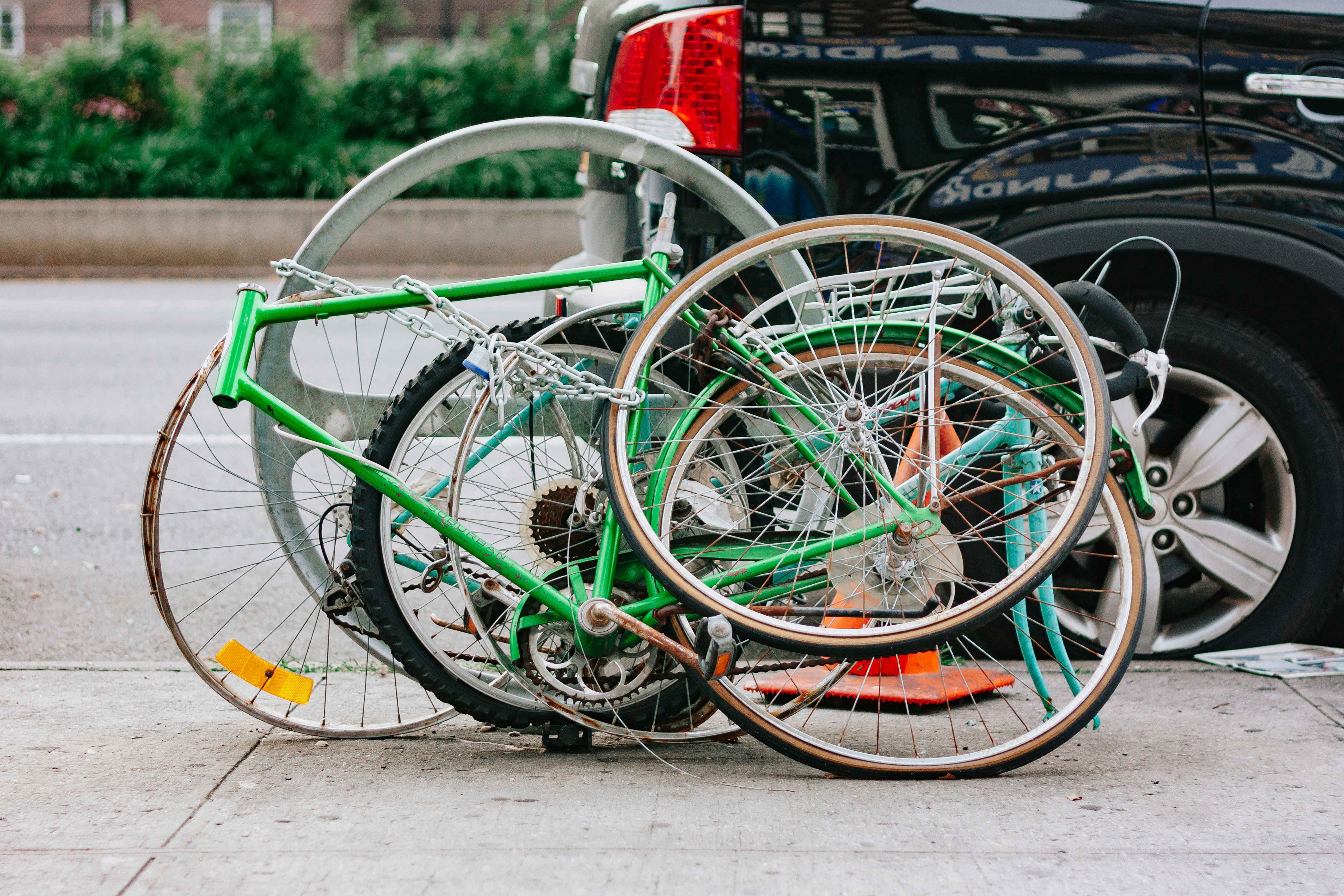 green and black road bike